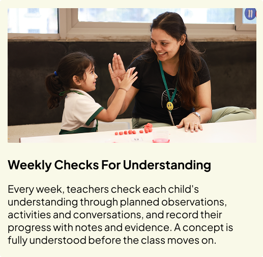 Weekly checks for understanding